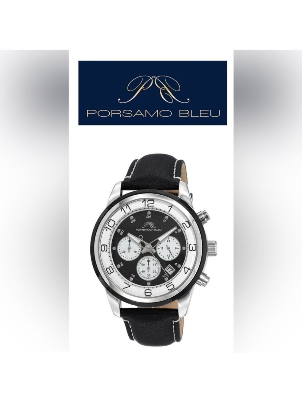 NEW Porsamo Bleu Arthur Luxury Chronograph Mens Designer Stainless Steel Watch
